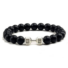 Load image into Gallery viewer, Natural Black Volcanic Lava Stone Dumbbell Bracelets