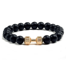 Load image into Gallery viewer, Natural Black Volcanic Lava Stone Dumbbell Bracelets