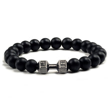 Load image into Gallery viewer, Natural Black Volcanic Lava Stone Dumbbell Bracelets