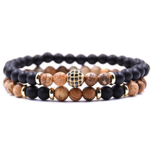 Load image into Gallery viewer, 2pc/sets Natural Disco Ball Stone Bracelets For Men Women