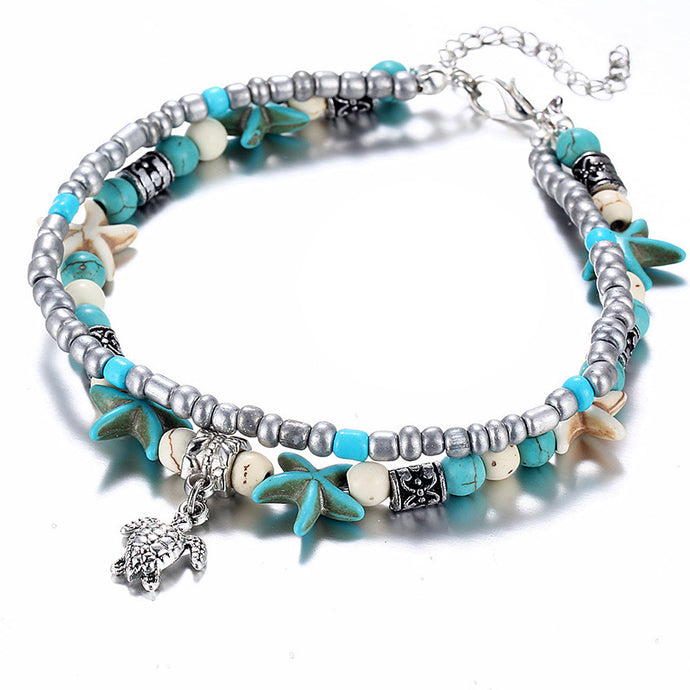 Shell Starfish Turtle Ankle Foot Bracelets For Women
