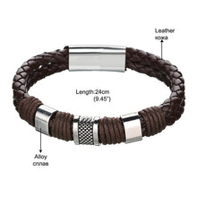 Load image into Gallery viewer, Fashion Black Brown Leather Bracelets For Men