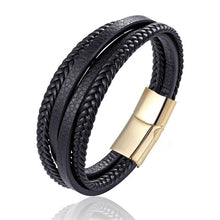 Load image into Gallery viewer, Handmade Leather Stainless Steel Bracelets For Men