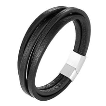 Load image into Gallery viewer, Handmade Leather Stainless Steel Bracelets For Men