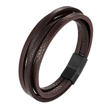 Load image into Gallery viewer, Handmade Leather Stainless Steel Bracelets For Men