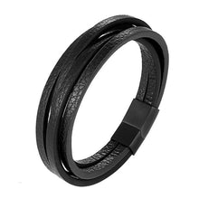 Load image into Gallery viewer, Handmade Leather Stainless Steel Bracelets For Men