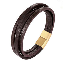 Load image into Gallery viewer, Handmade Leather Stainless Steel Bracelets For Men