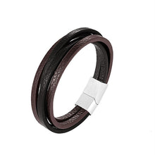 Load image into Gallery viewer, Handmade Leather Stainless Steel Bracelets For Men