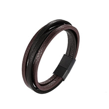 Load image into Gallery viewer, Handmade Leather Stainless Steel Bracelets For Men