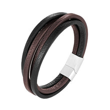 Load image into Gallery viewer, Handmade Leather Stainless Steel Bracelets For Men