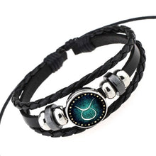 Load image into Gallery viewer, Zodiac Icons Leather Bracelets For Men Women