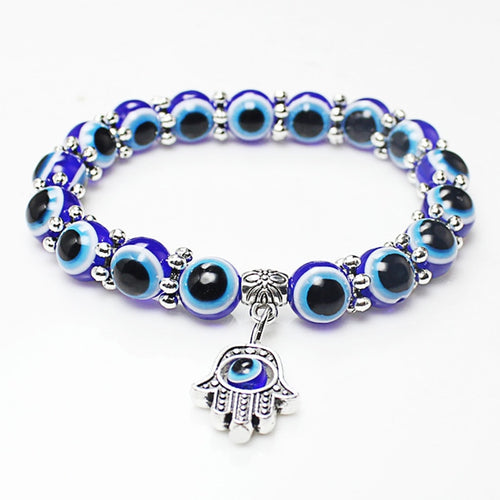 1PC Lucky Blue Eye Elastic Bracelet  For Women