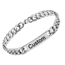Load image into Gallery viewer, Name ID Stainless Steel Chain Bracelets