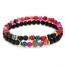 Load image into Gallery viewer, 2pc/sets Natural Disco Ball Stone Bracelets For Men Women
