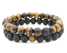 Load image into Gallery viewer, Natural Lava Stone Bracelets For Men