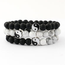 Load image into Gallery viewer, White and Black Yin Yang Distance Bracelets For Men Women