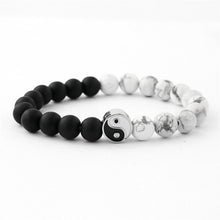 Load image into Gallery viewer, White and Black Yin Yang Distance Bracelets For Men Women