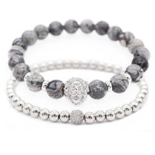 Load image into Gallery viewer, 2pcs/ Set  Black Nature Stone Lion Head Bracelets