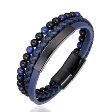 Load image into Gallery viewer, Leather Stainless Steel Magnetic Clasp Bracelets For Men