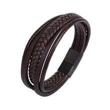 Load image into Gallery viewer, Handmade Leather Stainless Steel Bracelets For Men