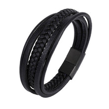 Load image into Gallery viewer, Handmade Leather Stainless Steel Bracelets For Men