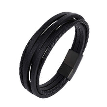 Load image into Gallery viewer, Handmade Leather Stainless Steel Bracelets For Men